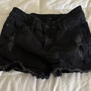 Joe's Jeans Black Frayed Denim Shorts